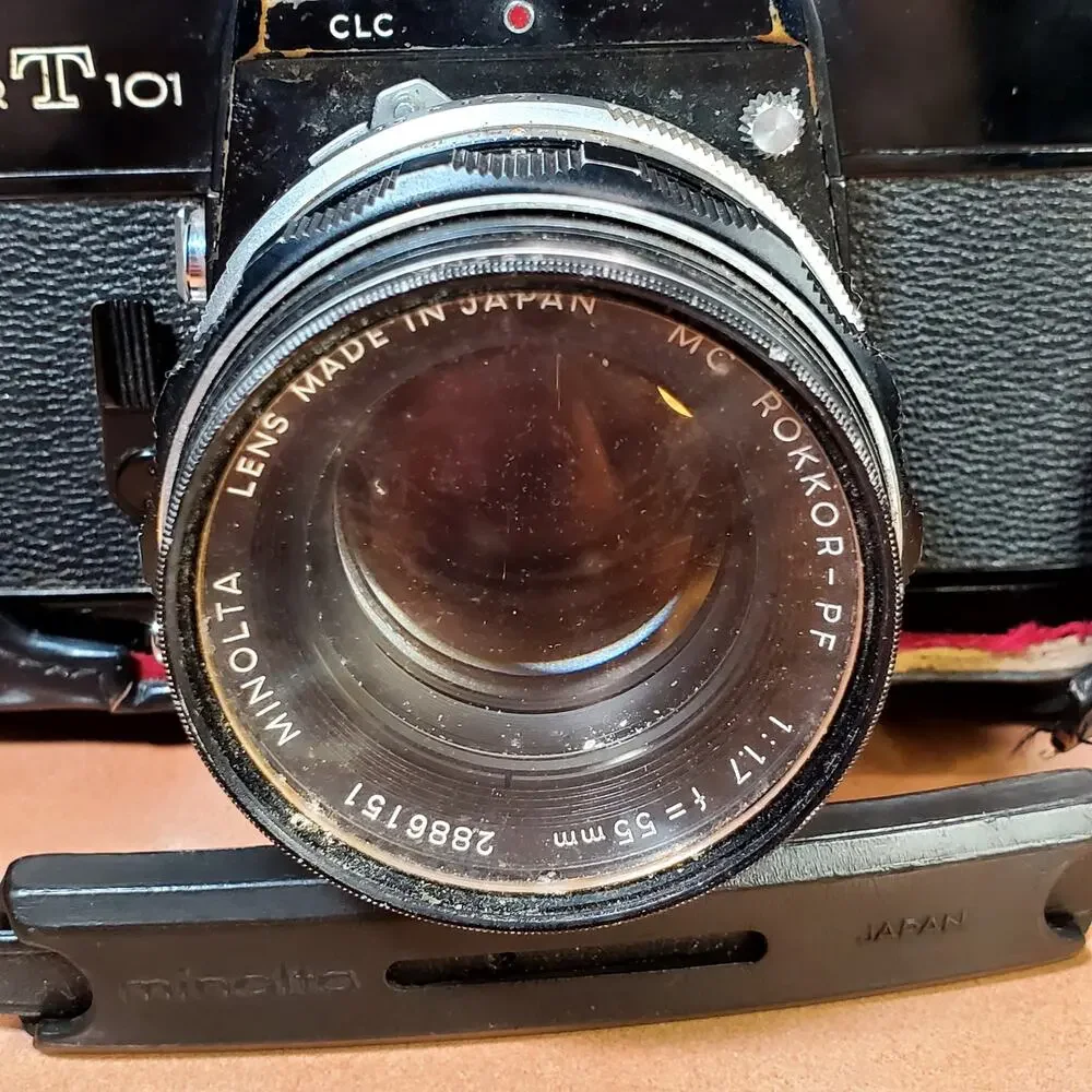 Minolta SRT 101 Film Camera Black MC 55mm f1.7 From Japan with Case
